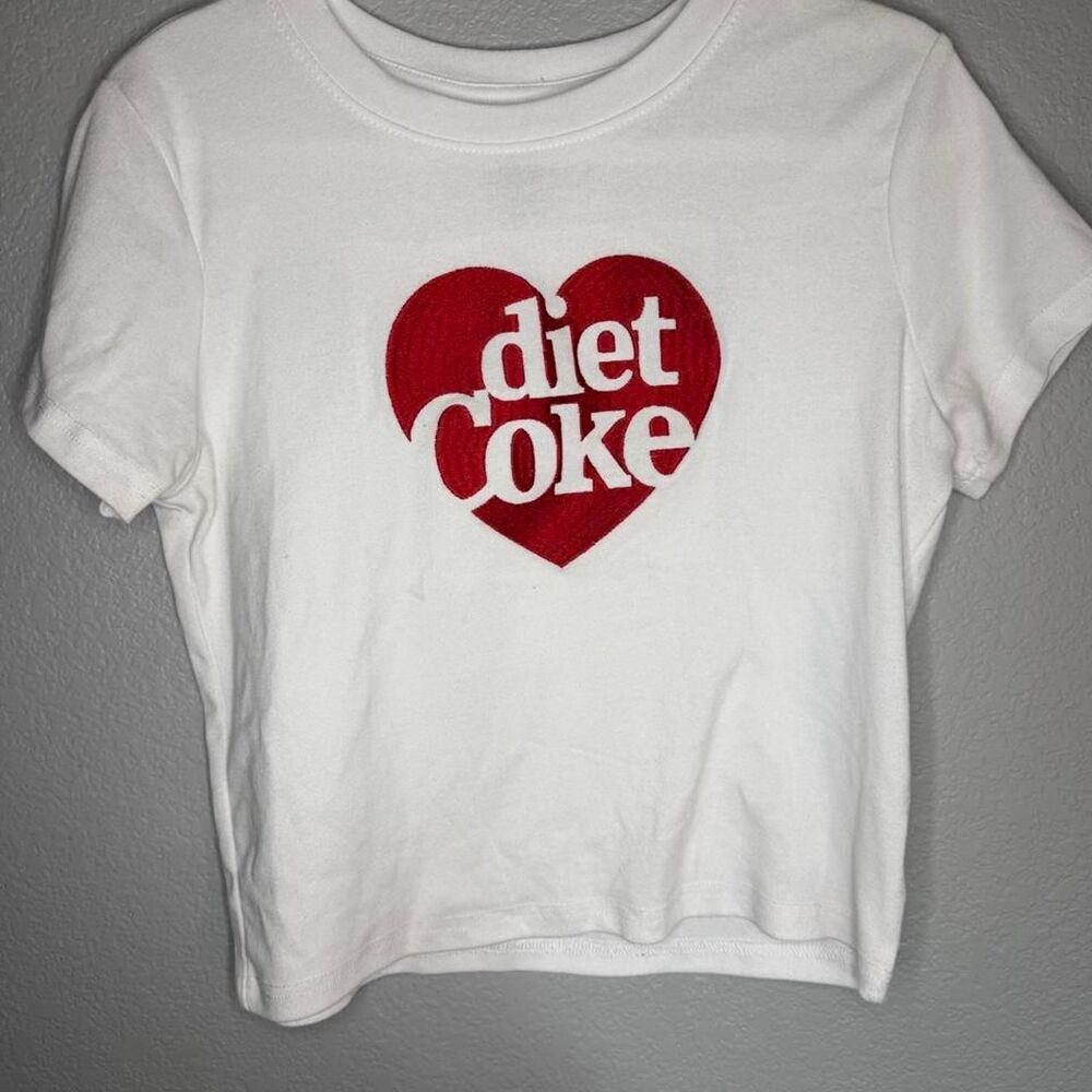 Diet Coke Embroidered Heart  Women's Baby Tee